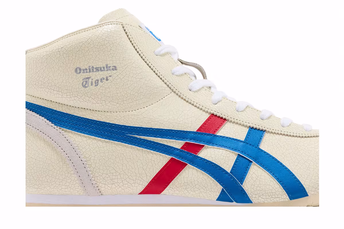 Onitsuka Tiger Mexico Mid Runner White Blue, view 3