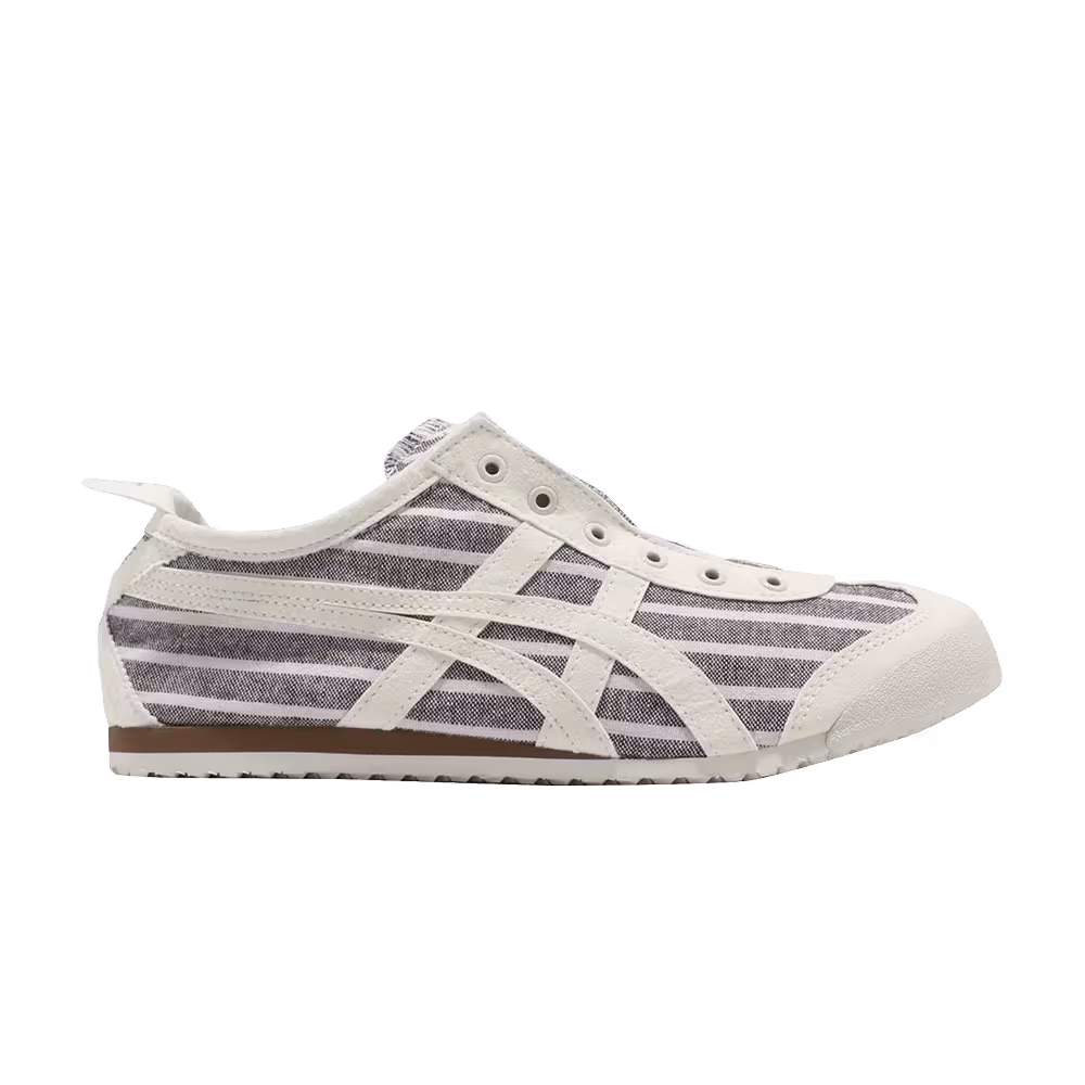 Onitsuka Tiger Mexico 66 Slip-On Cream Brown Pinstripes