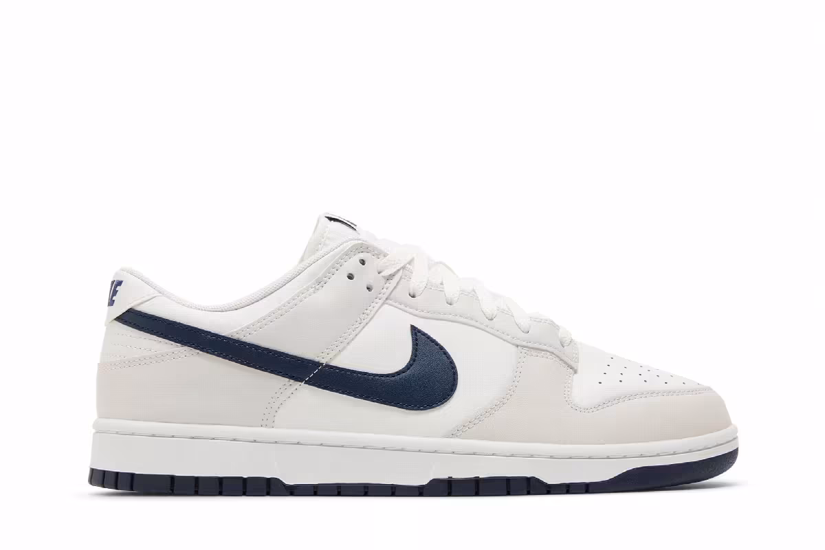 Nike Dunk Low White Midnight Navy, view 2