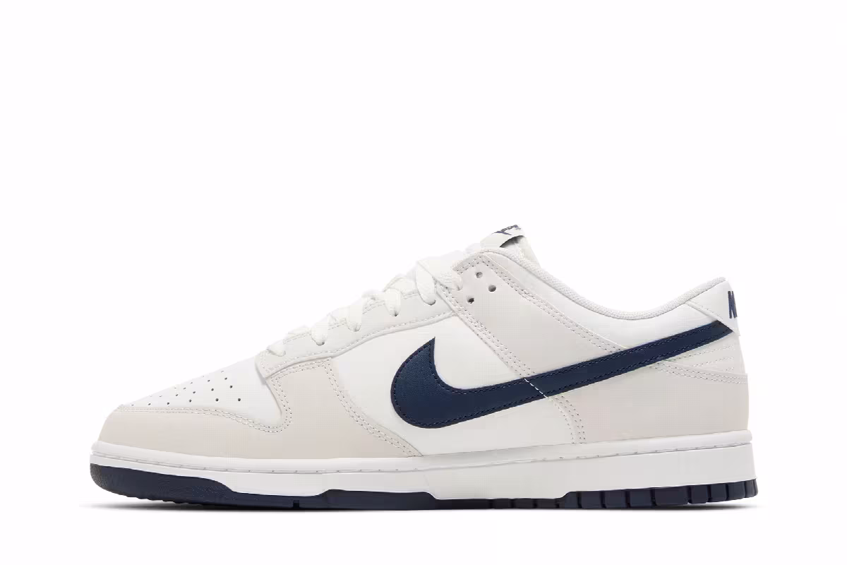 Nike Dunk Low White Midnight Navy, view 4
