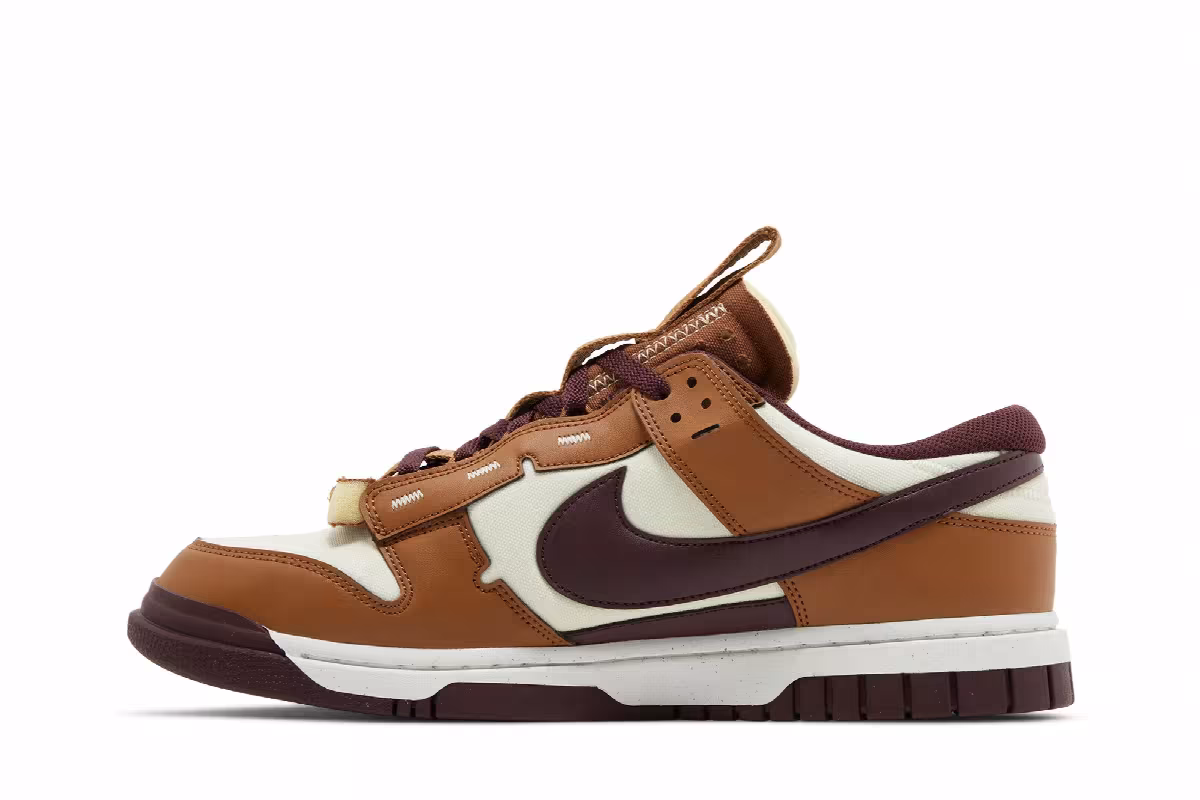 Nike Dunk Low Jumbo Light British Tan Burgundy Crush, view 4