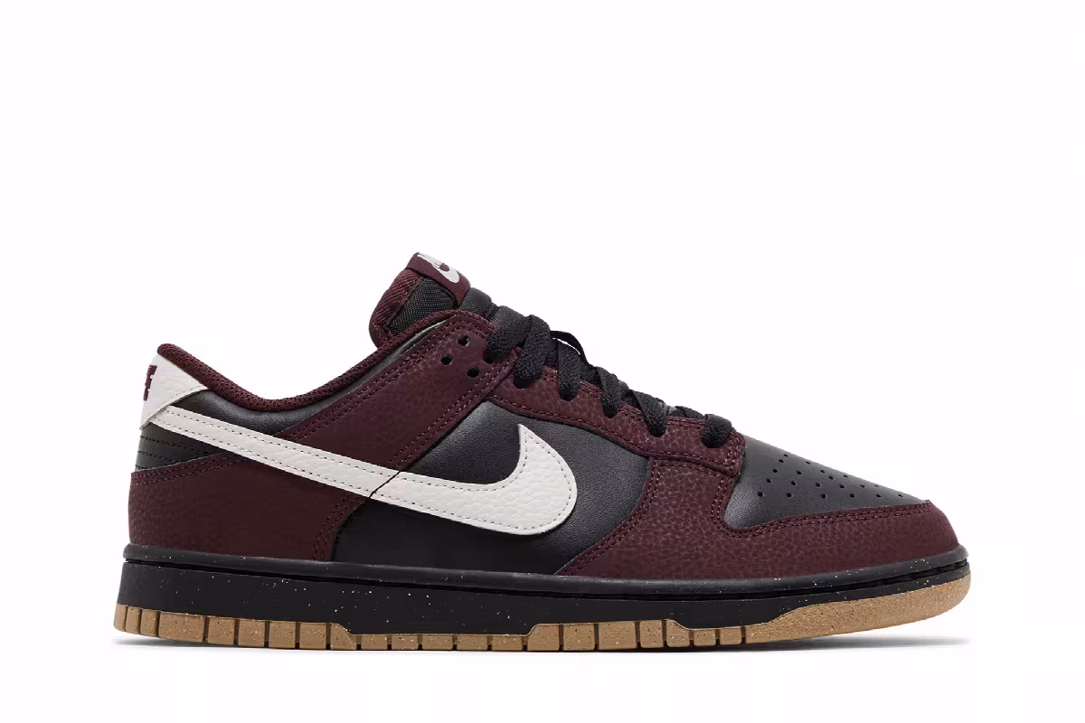 Nike Women's Dunk Low Next Nature Burgundy Crush Black, view 2