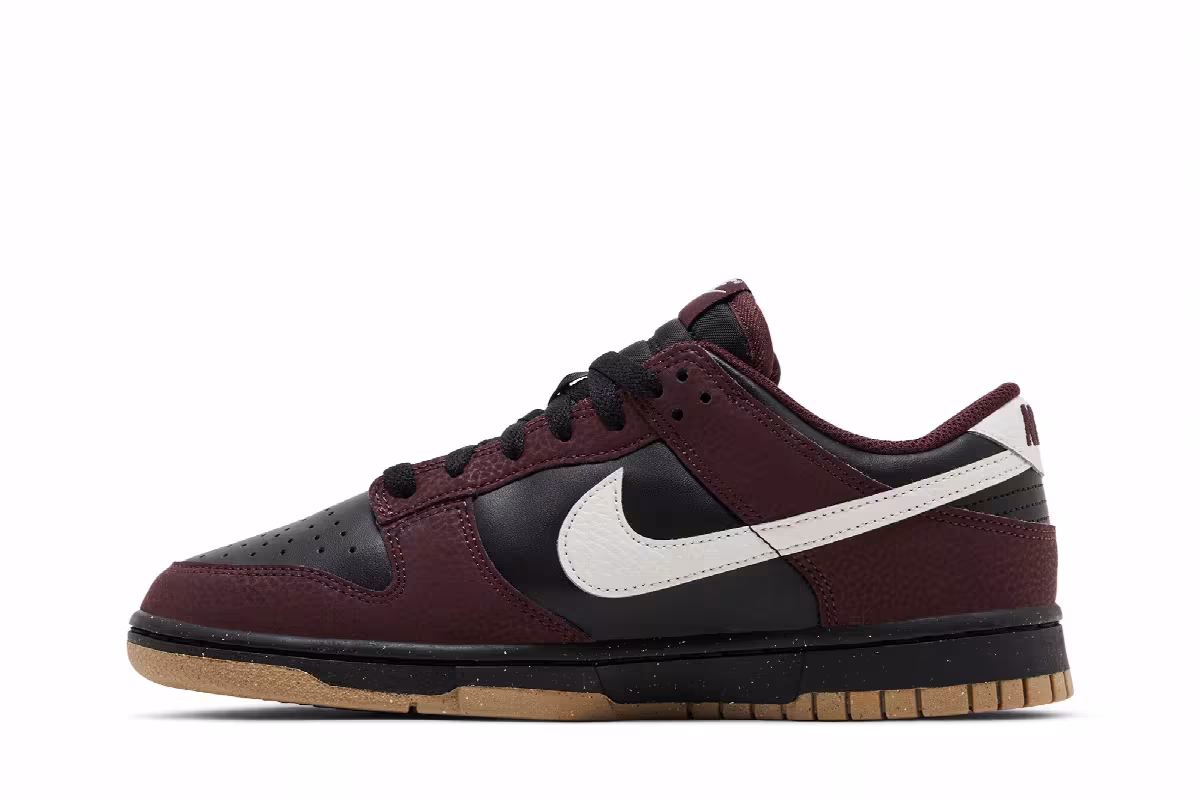 Nike Women's Dunk Low Next Nature Burgundy Crush Black, view 4