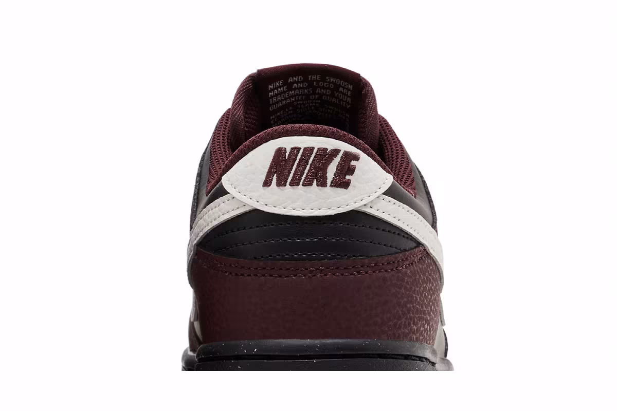 Nike Women's Dunk Low Next Nature Burgundy Crush Black, view 8