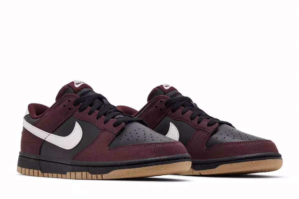 Nike Women's Dunk Low Next Nature Burgundy Crush Black, view 9