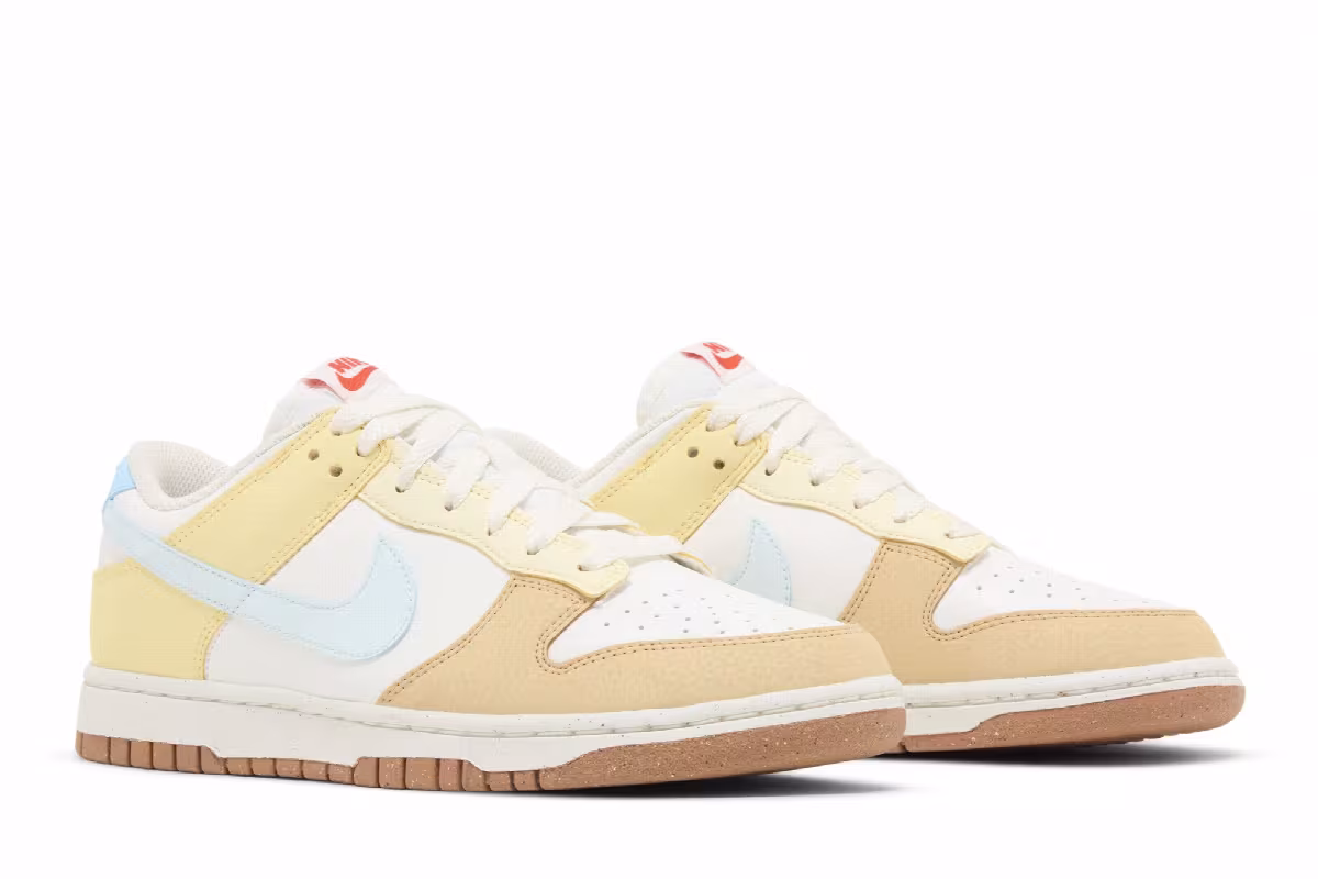 Nike Women's Dunk Low Next Nature Soft Yellow Aquarius Blue, view 9