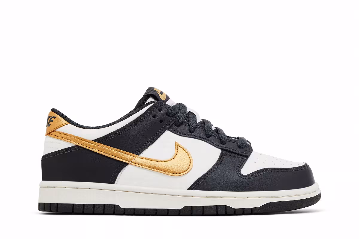 Nike Dunk Low GS Anthracite Metallic Gold, view 2