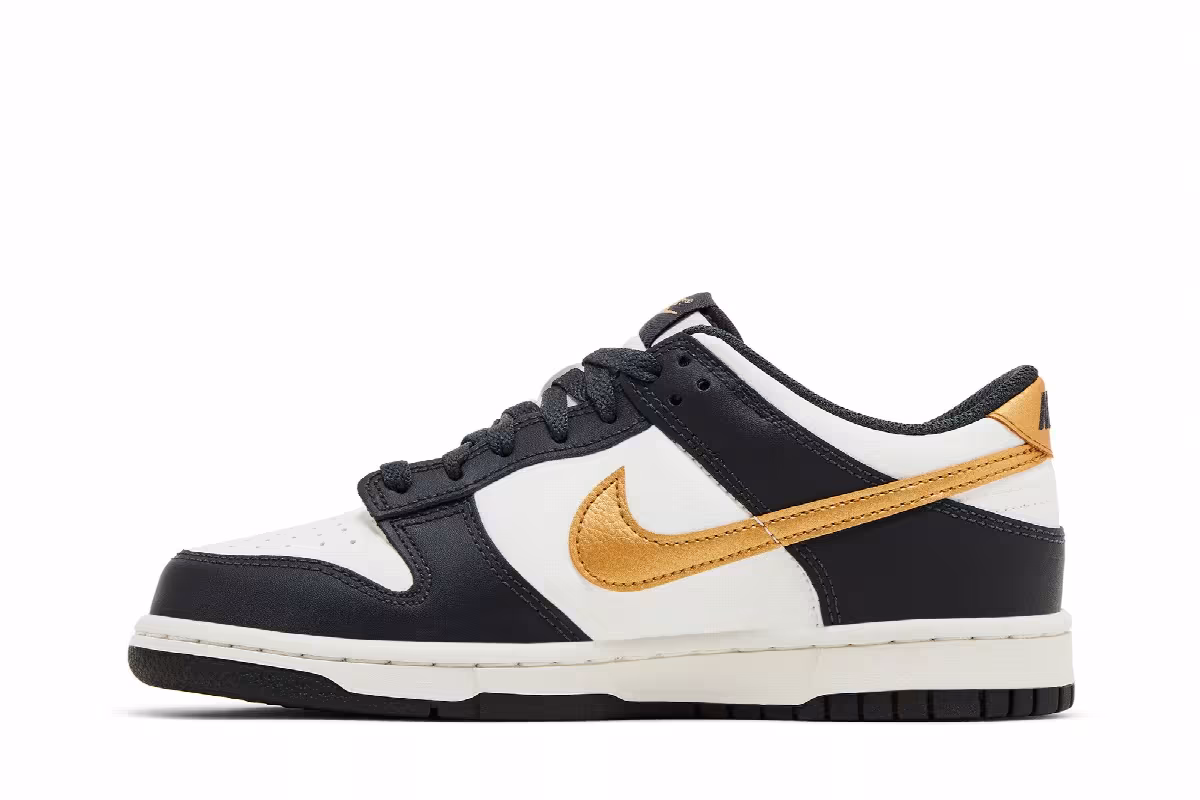 Nike Dunk Low GS Anthracite Metallic Gold, view 4