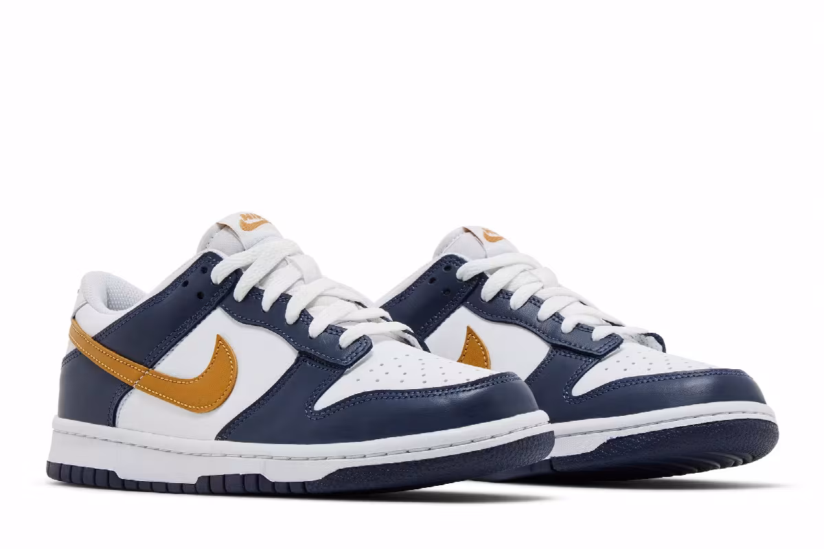 Nike Dunk Low GS Midnight Navy Wheat, view 9