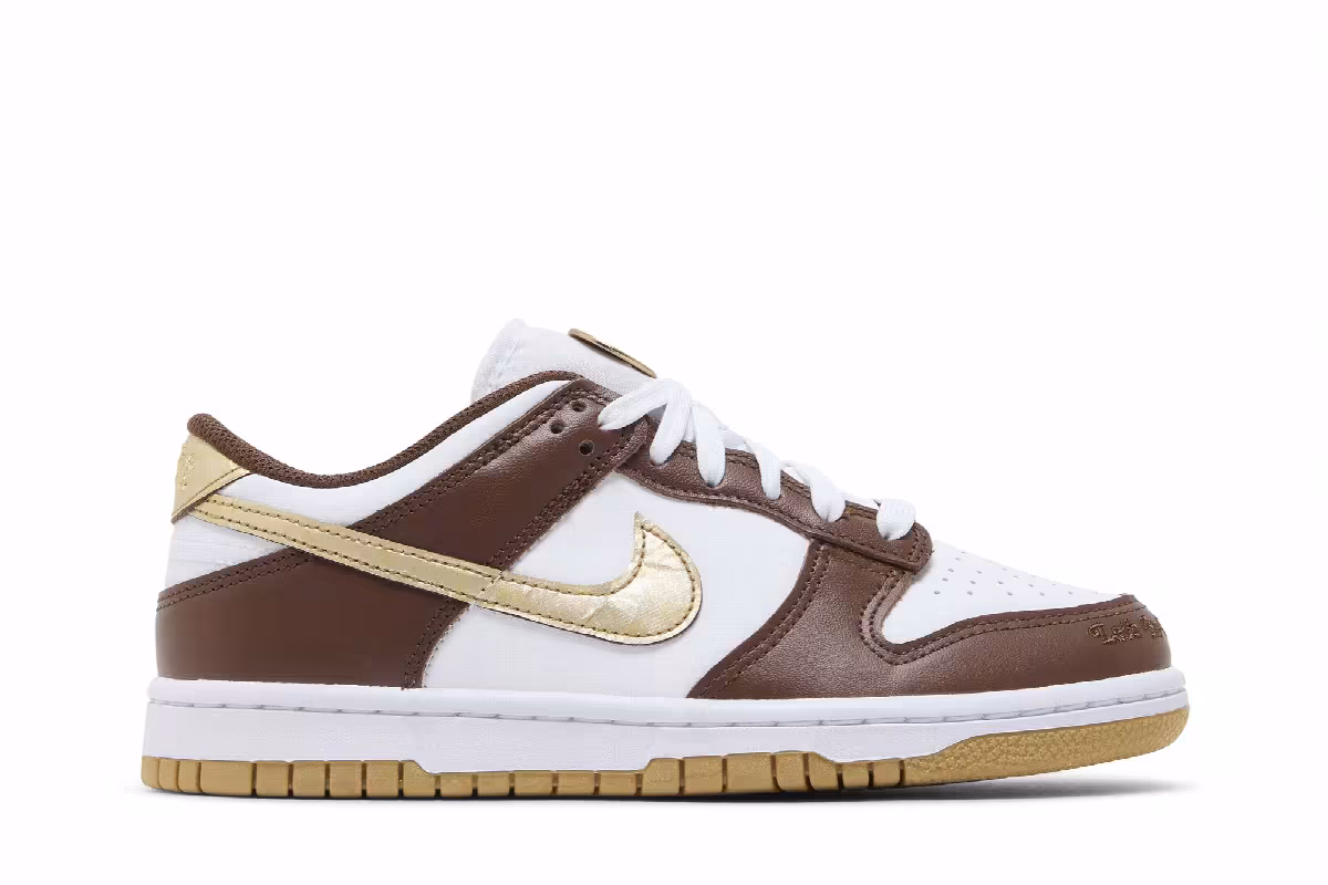 Nike Dunk Low GS Cacao Wow Metallic Gold, view 2