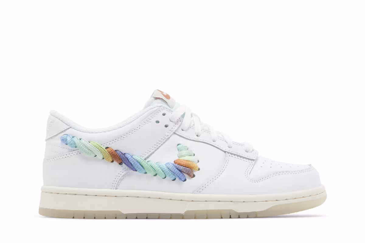 Nike Dunk Low GS Rainbow Lace Swoosh, view 2