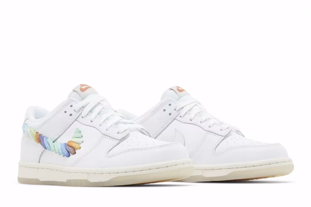 Nike Dunk Low GS Rainbow Lace Swoosh, view 9