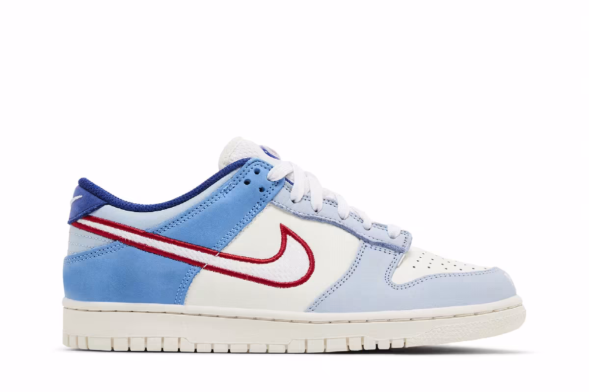 Nike Dunk Low GS Armory Blue Red Mesh, view 2