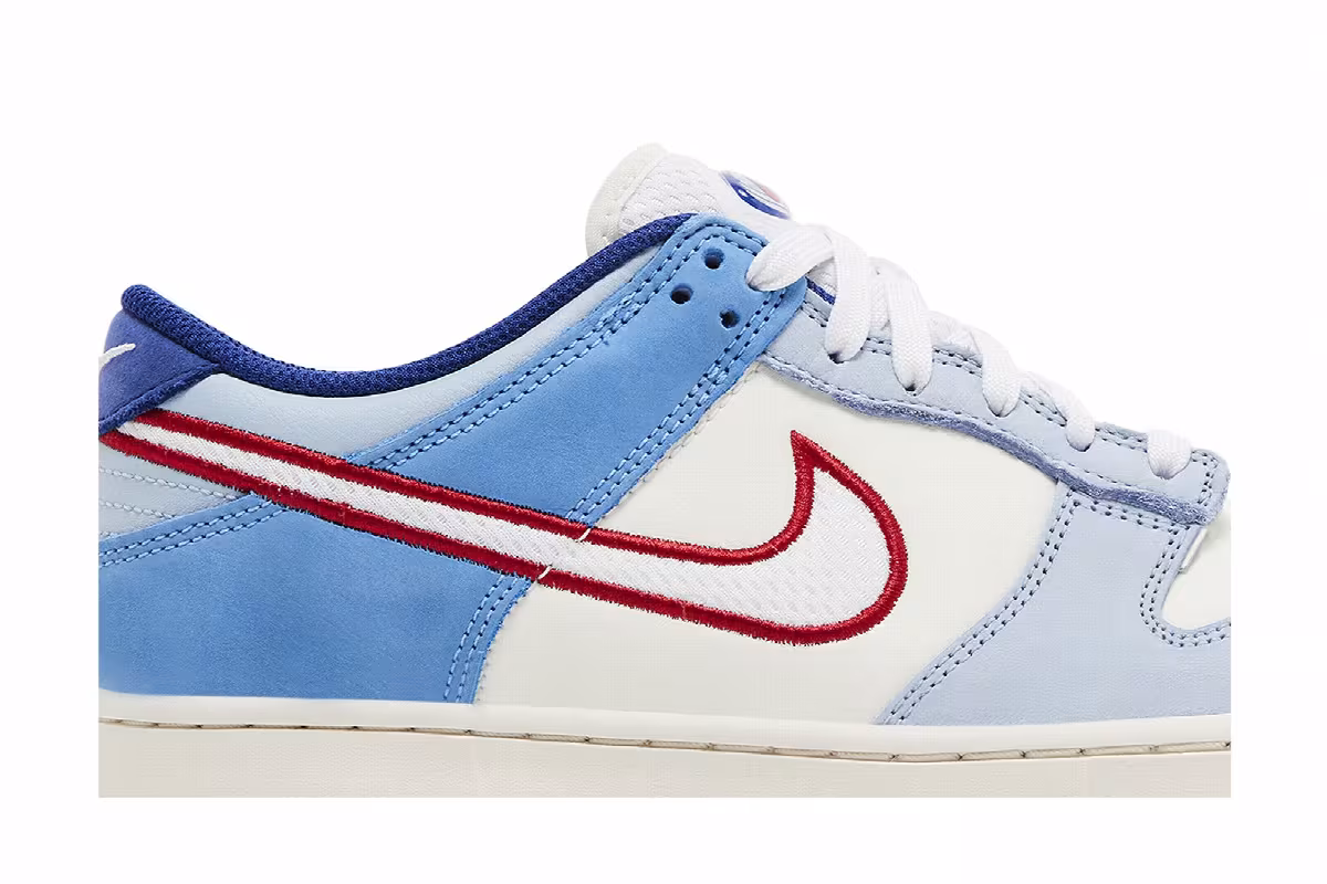 Nike Dunk Low GS Armory Blue Red Mesh, view 3