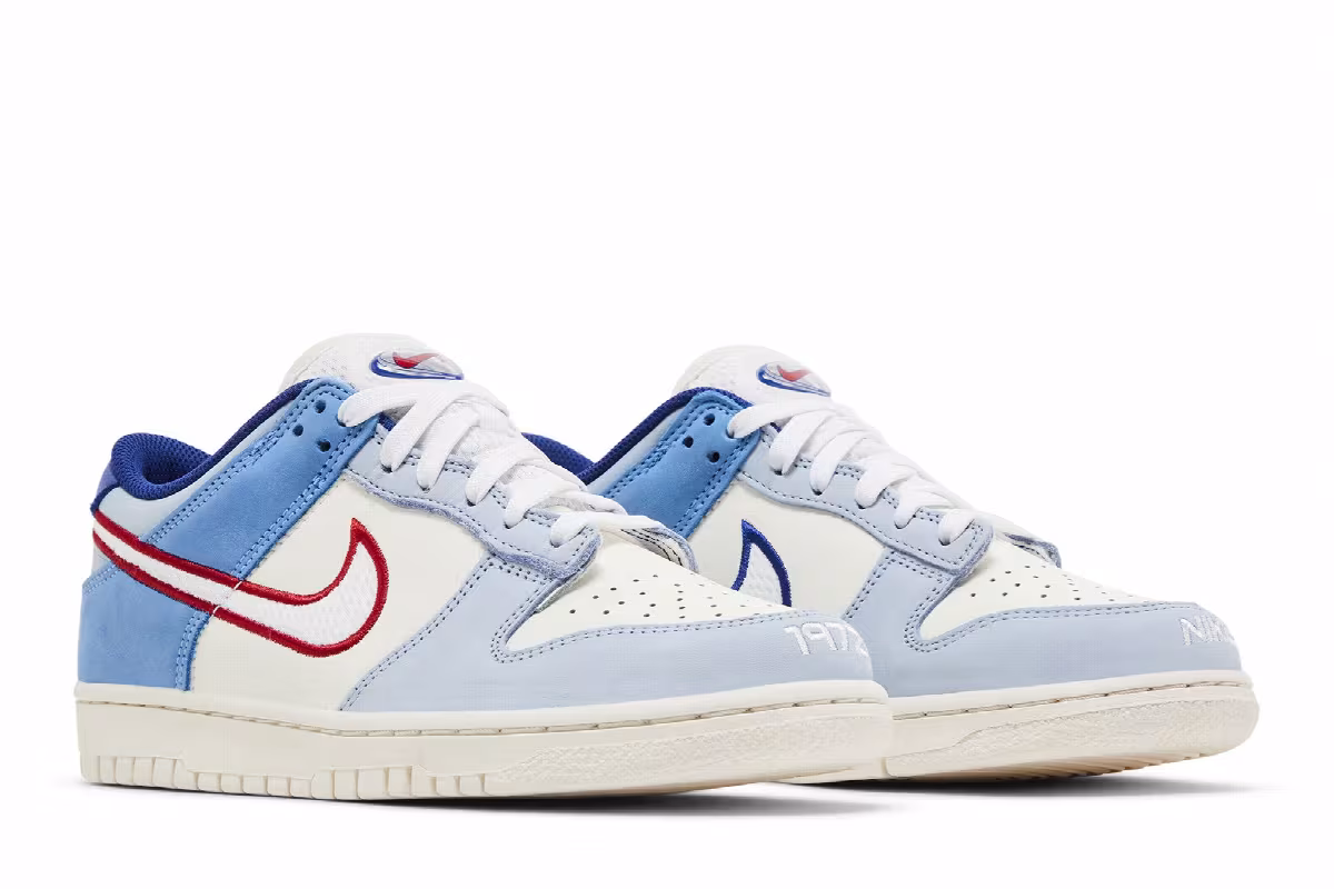 Nike Dunk Low GS Armory Blue Red Mesh, view 9
