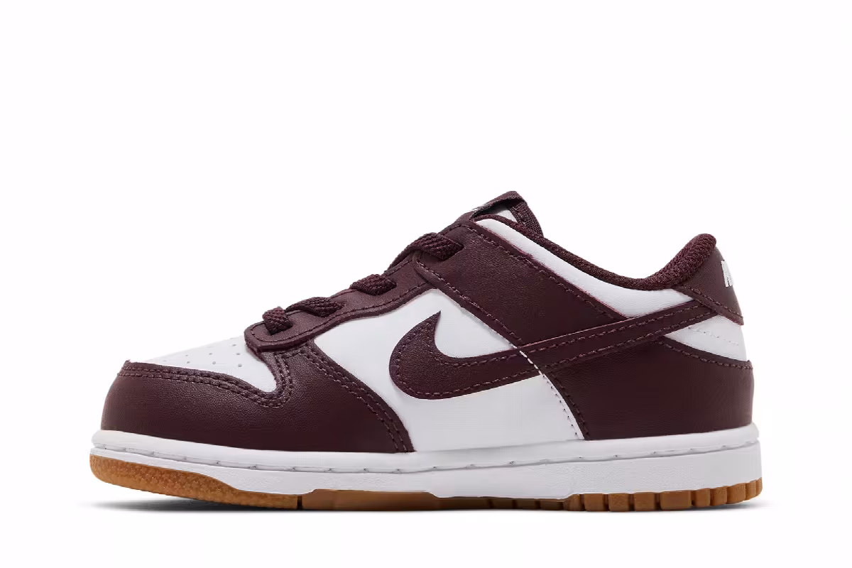 Nike Dunk Low TD Burgundy Crush Gum, view 4