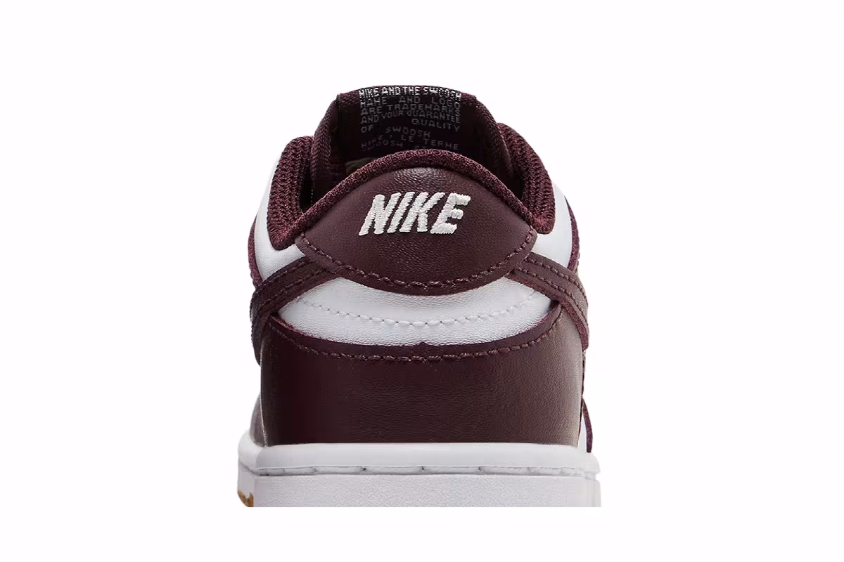 Nike Dunk Low TD Burgundy Crush Gum, view 8