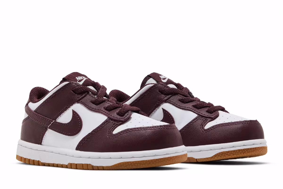 Nike Dunk Low TD Burgundy Crush Gum, view 9