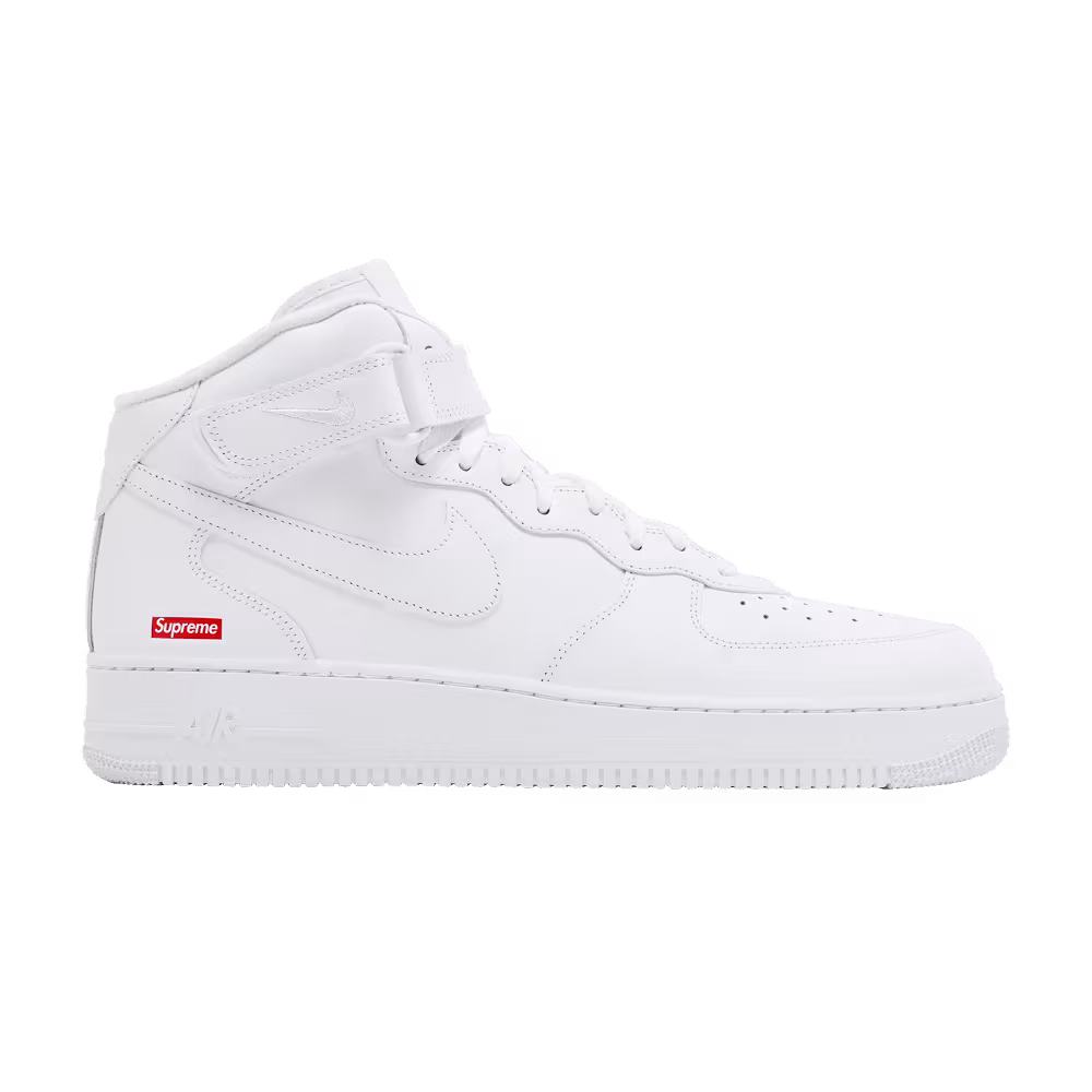 Supreme x Nike Air Force 1 Mid Box Logo - Triple White