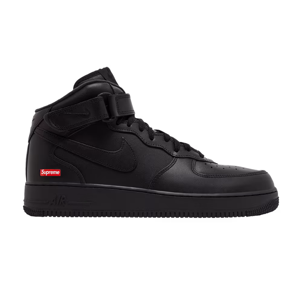 Supreme x Nike Air Force 1 Mid Box Logo - Triple Black