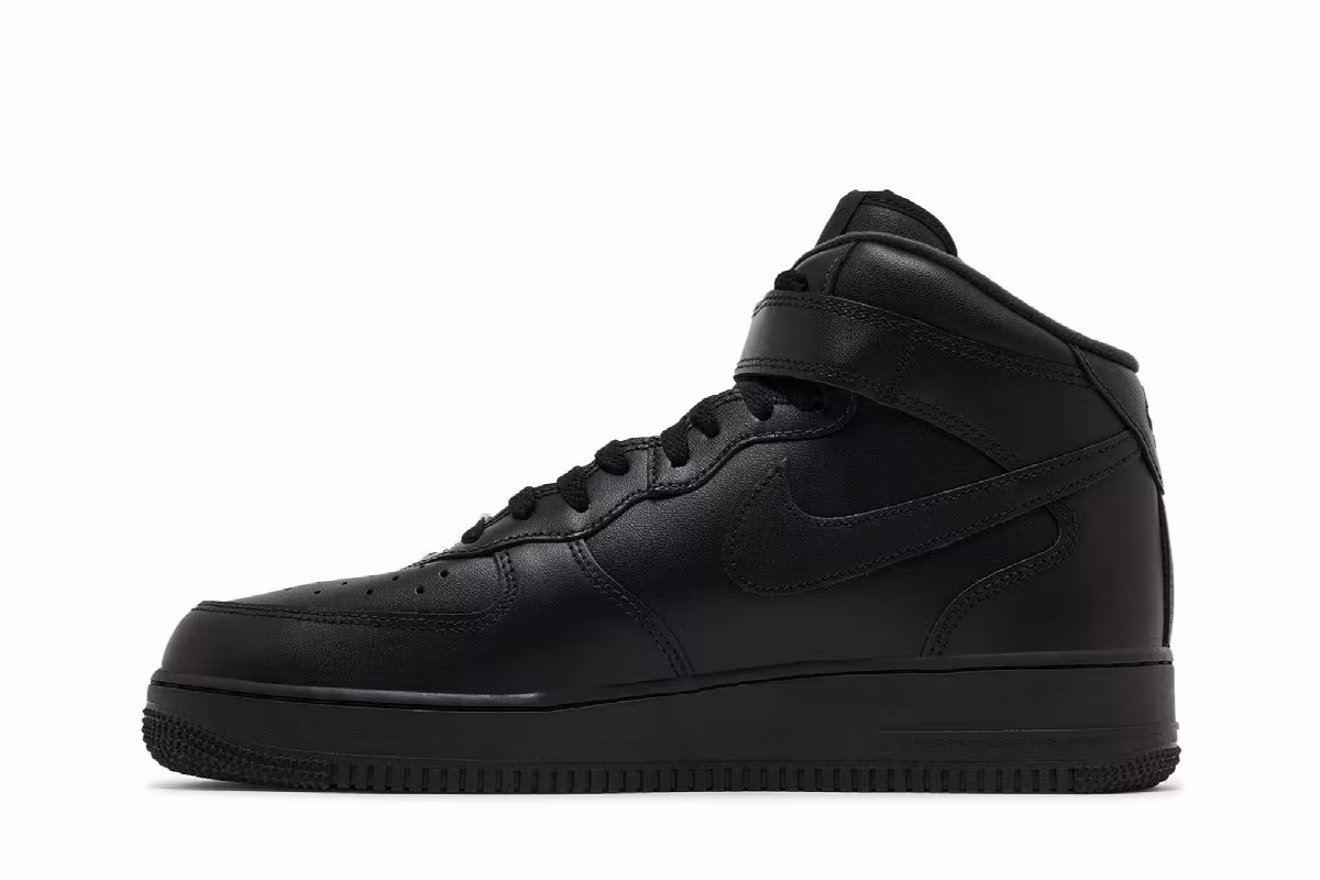 Supreme x Nike Air Force 1 Mid Box Logo - Triple Black, view 4