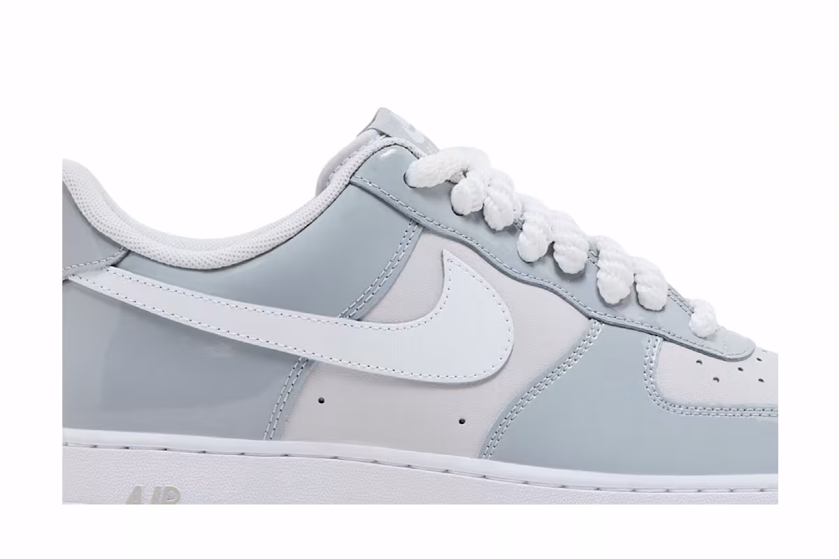 Nike Air Force 1 Wolf Grey Patent, view 3