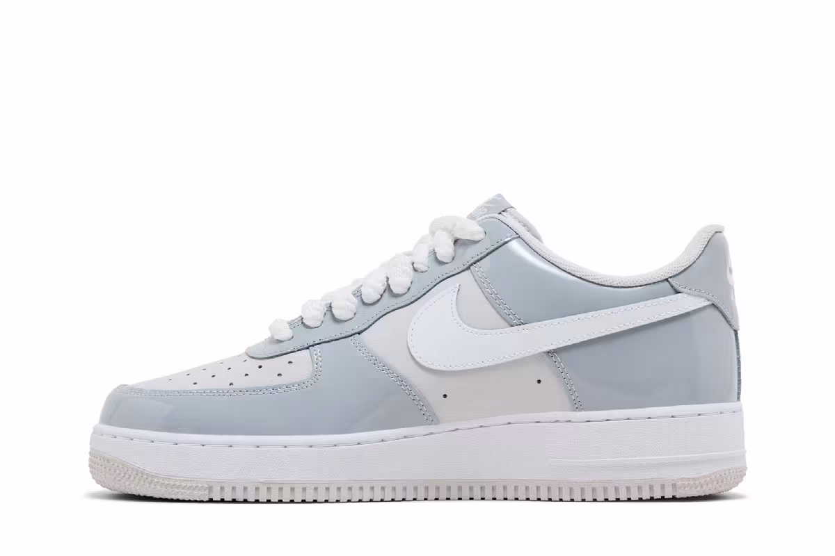 Nike Air Force 1 Wolf Grey Patent, view 4
