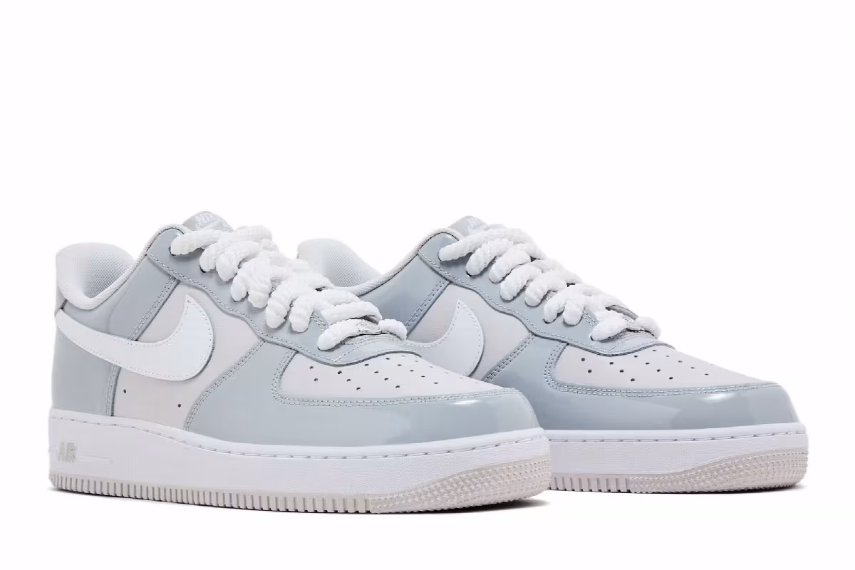 Nike Air Force 1 Wolf Grey Patent, view 9