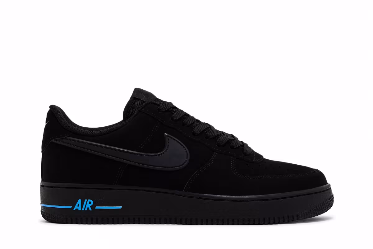 Nike Air Force 1 Black University Blue, view 2