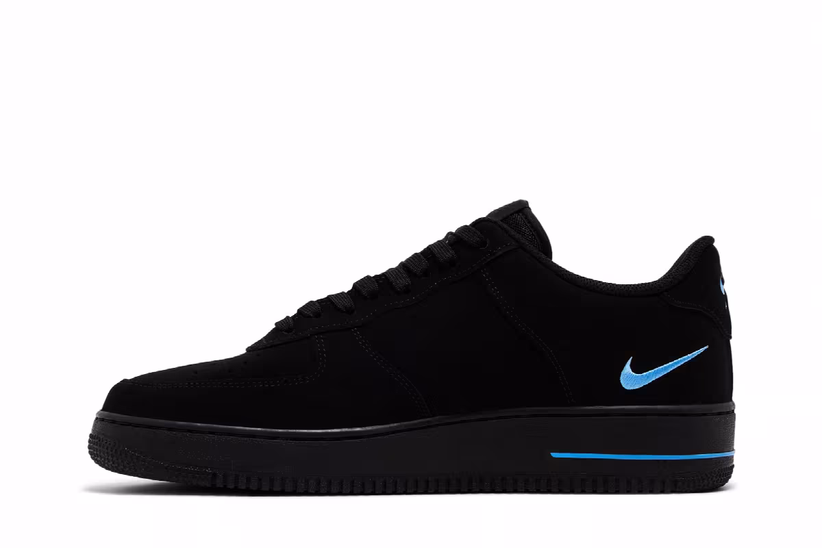 Nike Air Force 1 Black University Blue, view 4