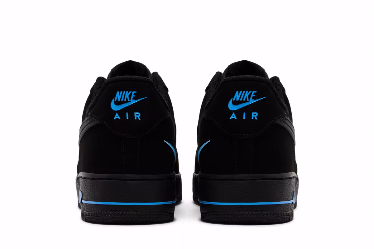 Nike Air Force 1 Black University Blue, view 7