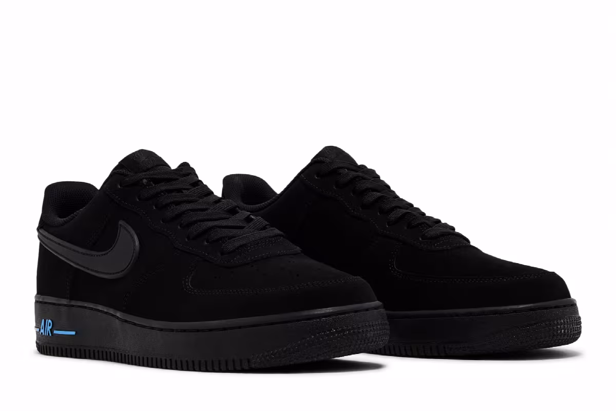 Nike Air Force 1 Black University Blue, view 9