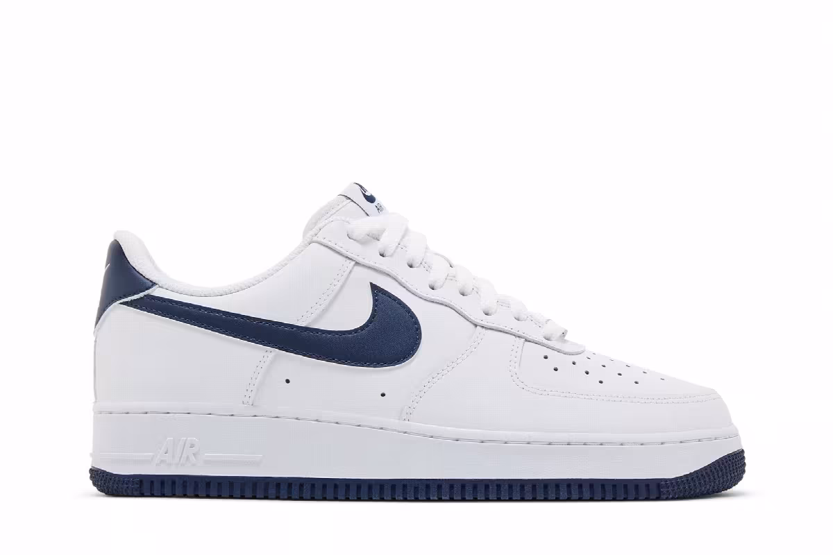 Nike Air Force 1 White Midnight Navy, view 2