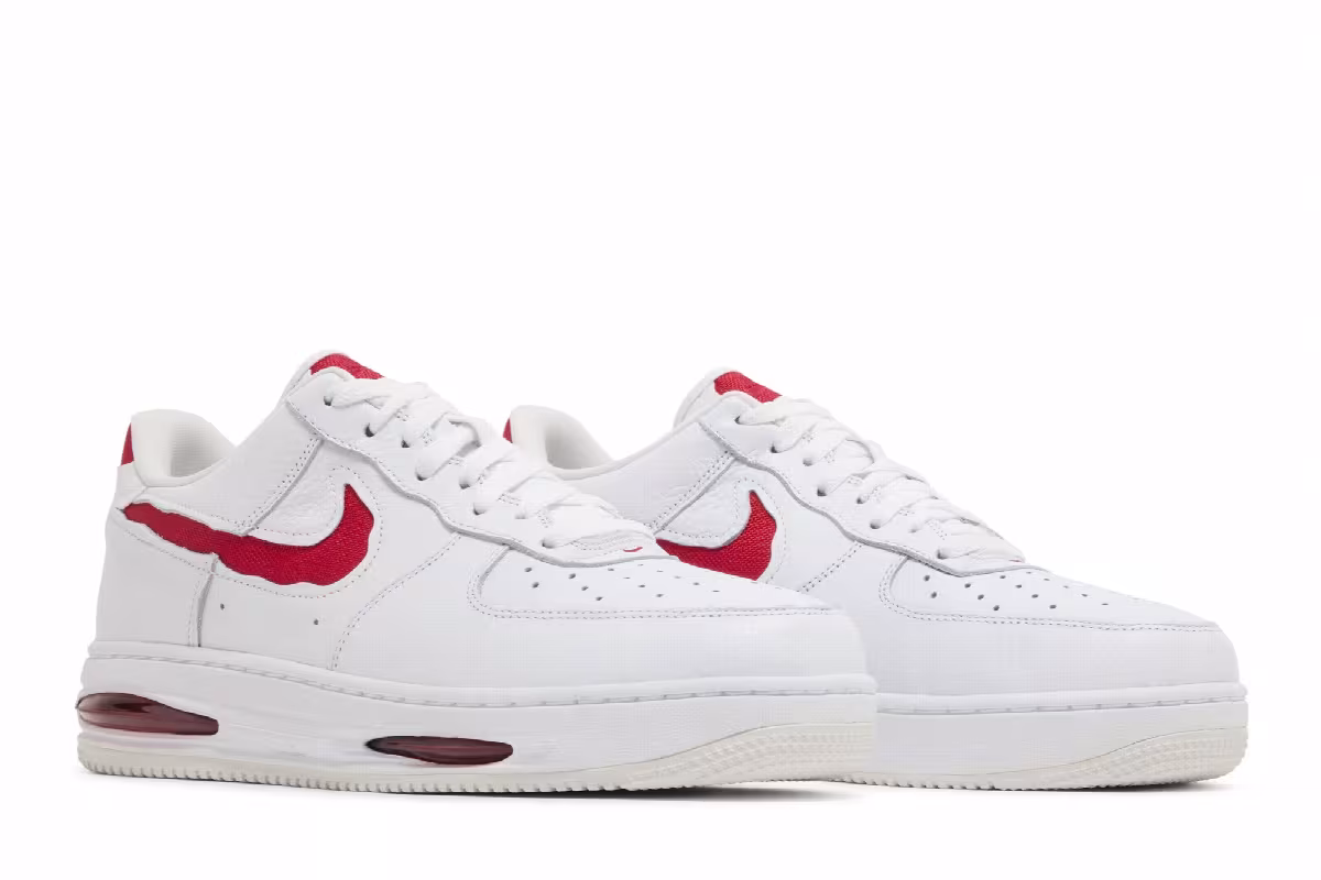 Nike Air Force 1 Low EVO White University Red, view 9