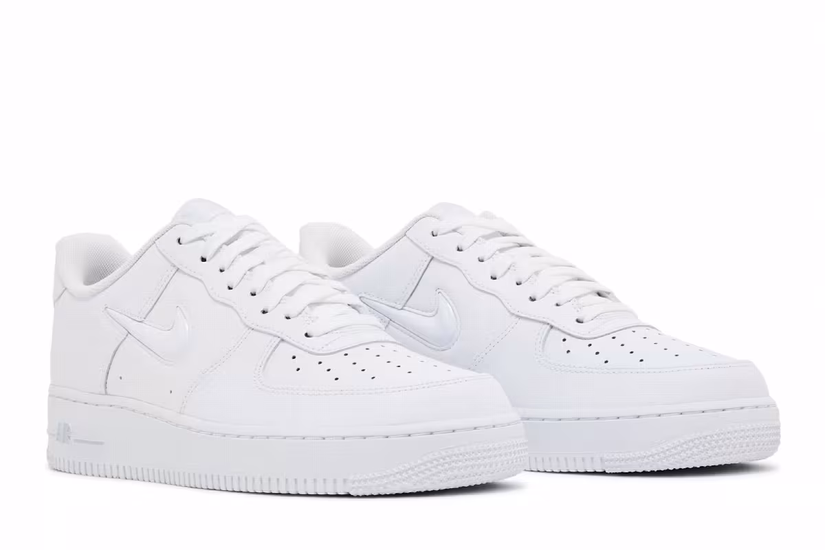 Nike Air Force 1 Jewel White Dark Smoke Grey, view 9