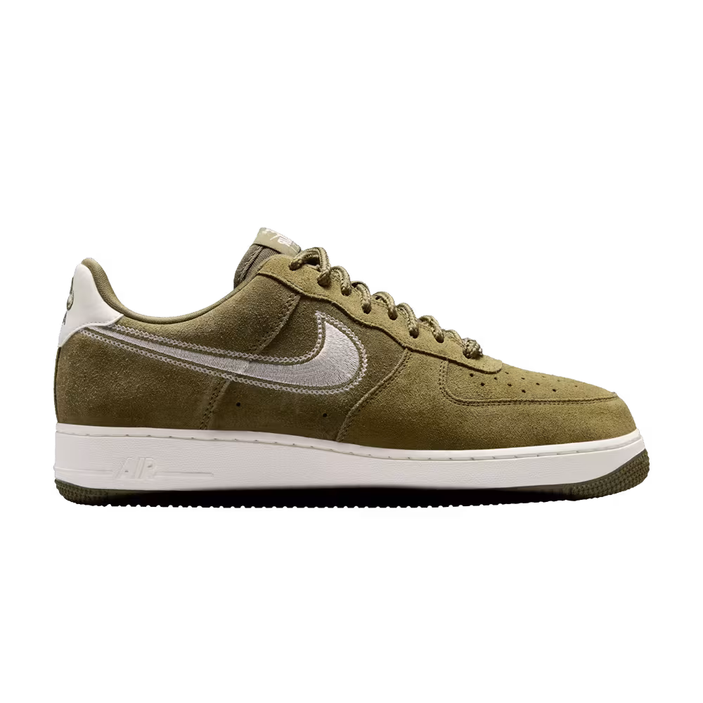 Nike Air Force 1 Embroidered Swoosh - Medium Olive Sail