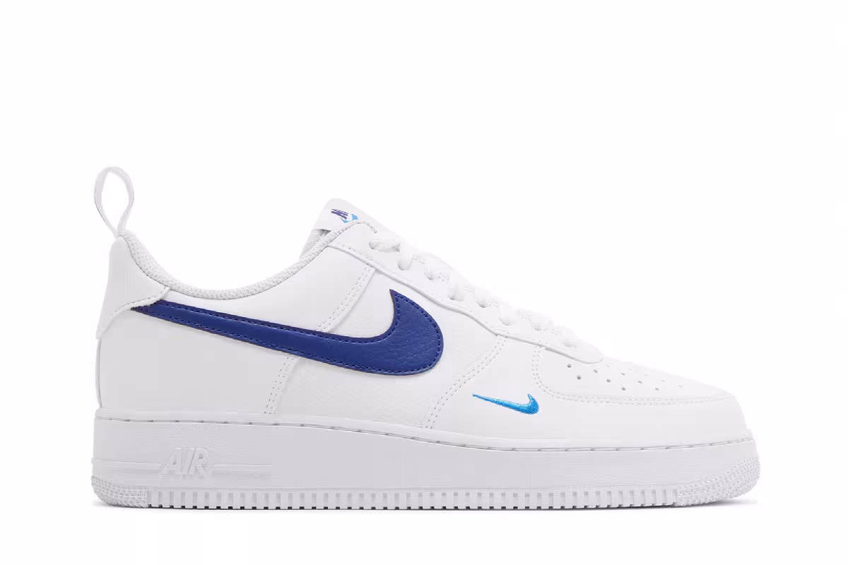 Nike Air Force 1 White Deep Royal Blue, view 2