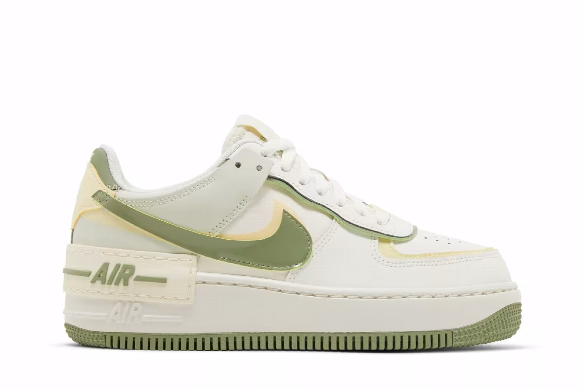 Nike Women's Air Force 1 Shadow Pale Ivory Oil Green, view 2
