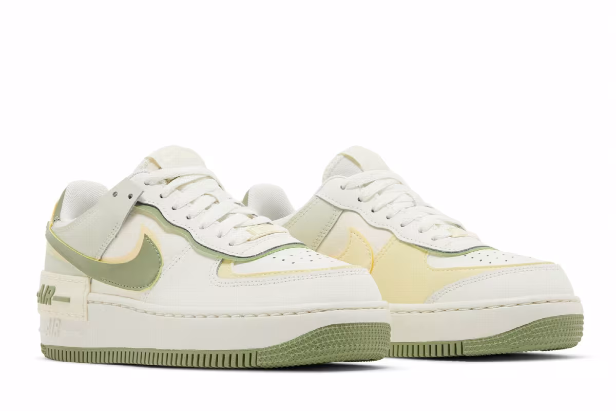 Nike Women's Air Force 1 Shadow Pale Ivory Oil Green, view 9