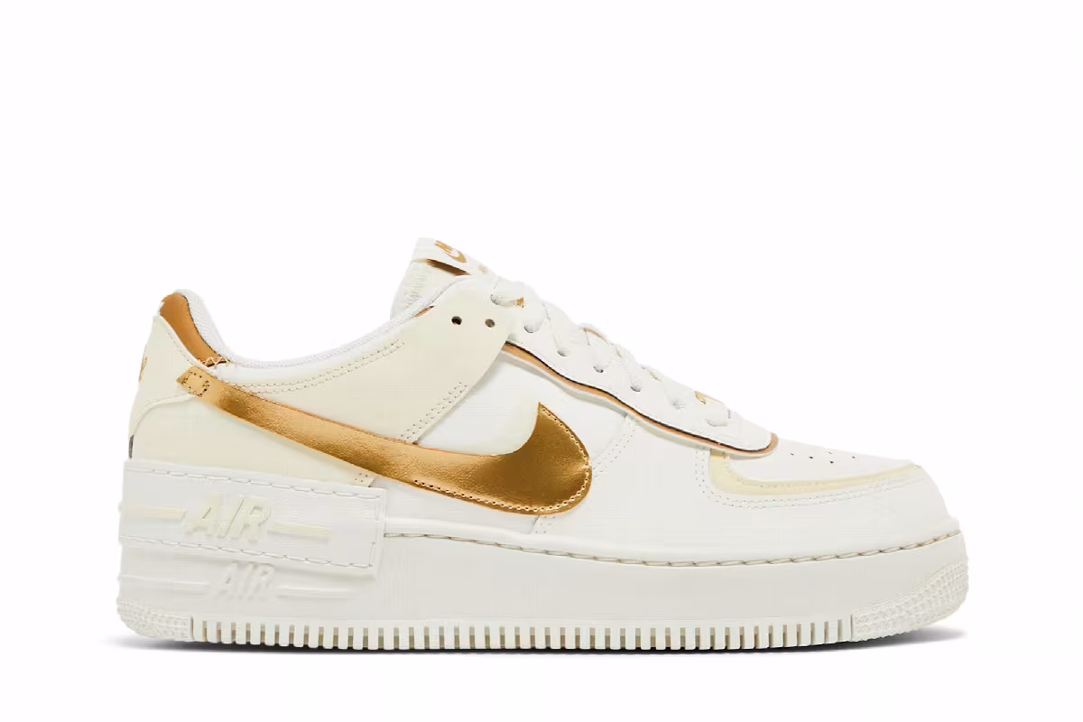 Nike Women's Air Force 1 Shadow Sail Metallic Gold, view 2