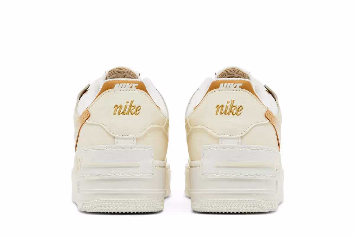 Nike Women's Air Force 1 Shadow Sail Metallic Gold, view 7