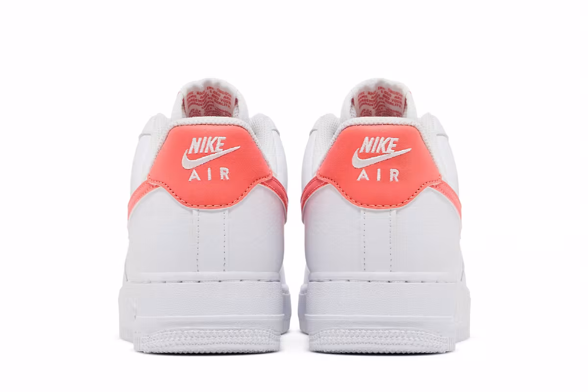 Nike Women's Air Force 1 White Light Wild Mango, view 7