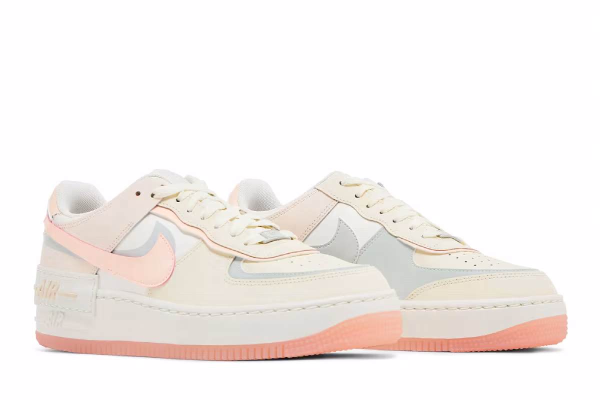 Nike Women's Air Force 1 Shadow Coconut Milk Crimson Tint, view 9
