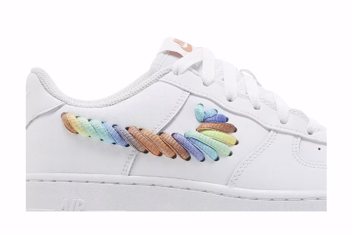 Nike Air Force 1 Low GS Rainbow Lace Swoosh, view 3