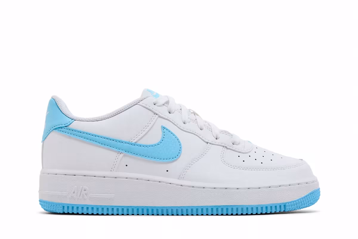 Nike Air Force 1 GS White Aquarius Blue, view 2