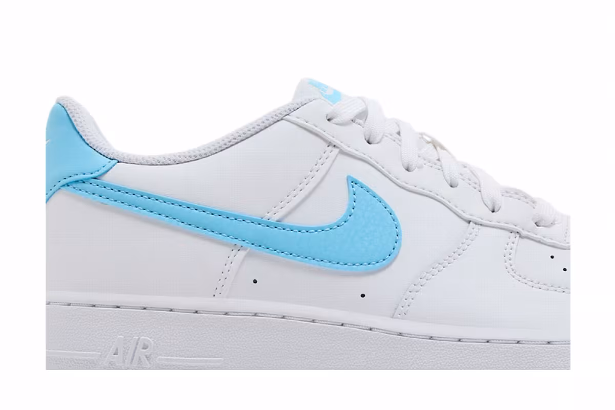 Nike Air Force 1 GS White Aquarius Blue, view 3