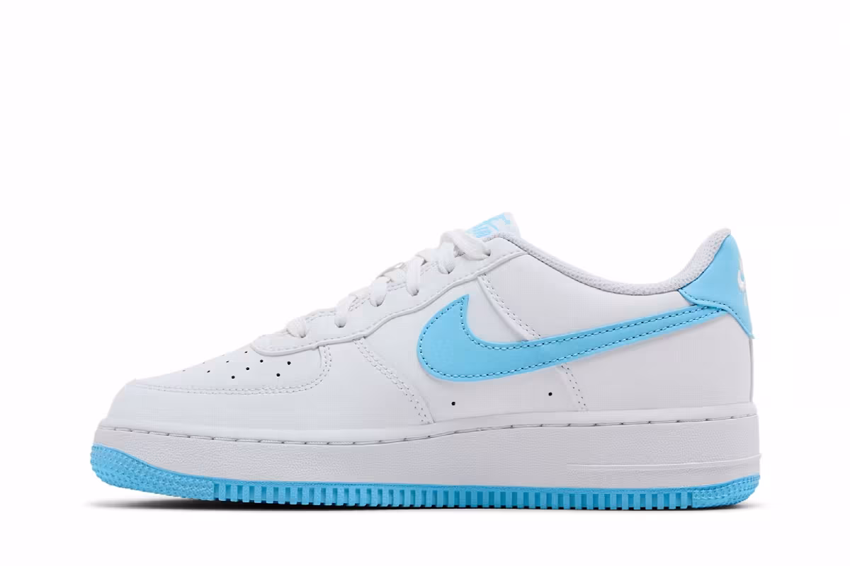 Nike Air Force 1 GS White Aquarius Blue, view 4