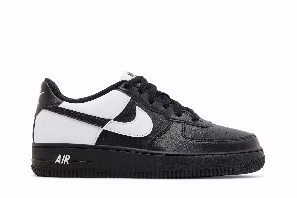 Nike Air Force 1 Next Nature GS Split - Black White, view 2