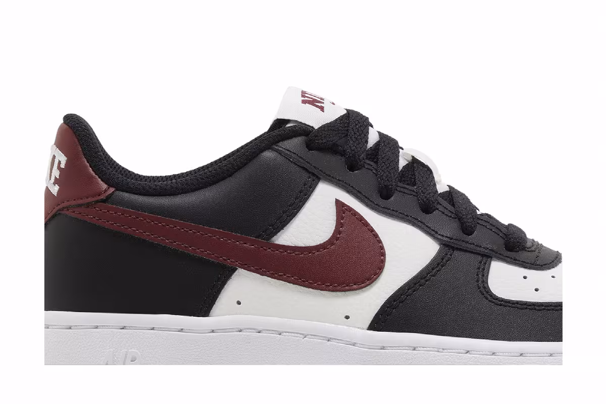 Nike Air Force 1 GS Black Dark Team Red, view 3