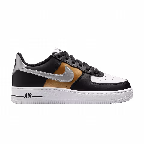 Nike Air Force 1 Low GS 'Black Gold Metallic Silver'